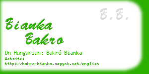 bianka bakro business card
